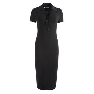 NWT- Alice+ Olivia JANNA LACE UP POLO DRESS Size S